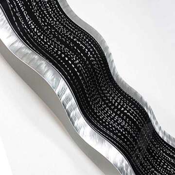 Statements2000 Black & Silver Modern Abstract Painting Metal Wall Art Sculpture - Home Décor, Conte...