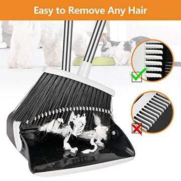 Folews Heavy Duty Broom and Dustpan Set for Easy Cleaning