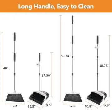 Folews Heavy Duty Broom and Dustpan Set for Easy Cleaning