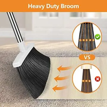 Folews Heavy Duty Broom and Dustpan Set for Easy Cleaning