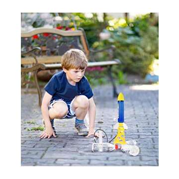 PLAYSTEM Outdoor Water Powered Rocket Physics Learning Set - DIY Rocket Science Experiment Kit