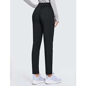 POPVIOLET Womens High Waisted Scrub Pants with 6 Pockets