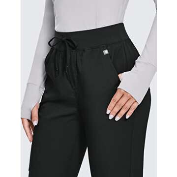 POPVIOLET Womens High Waisted Scrub Pants with 6 Pockets