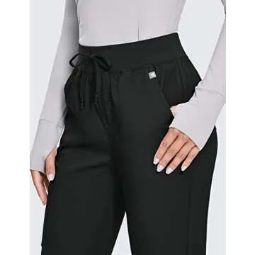 POPVIOLET Womens High Waisted Scrub Pants with 6 Pockets