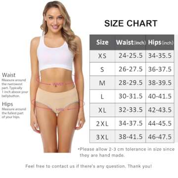 wirarpa Women's Cotton Underwear Stretch Mid Waisted Briefs Ladies Panties Beige Small