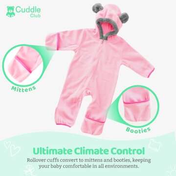 Fleece Baby Bunting Bodysuit for Infants - Cozy & Cute Romper