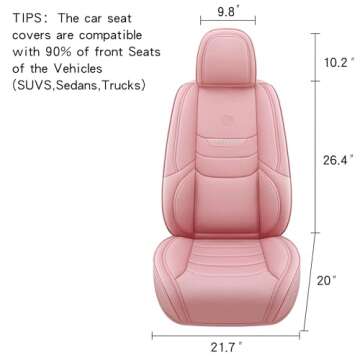 HAITOUR Universal Fit Full Coverage Leather Car Seat Covers - Waterproof Luxury for 2 Seats