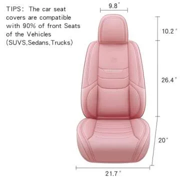 HAITOUR Universal Fit Full Coverage Leather Car Seat Covers - Waterproof Luxury for 2 Seats