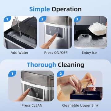 KaringBee Nugget Ice Maker - 5 Min Chewable Ice Maker