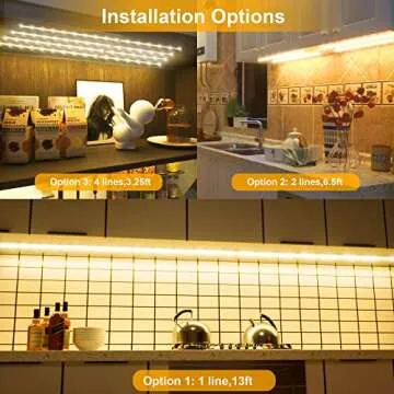 LAFULIT Under Cabinet Lighting Kit - 8 PCS, 2700K Warm White Flexible LED Strip Lights with Remote a...