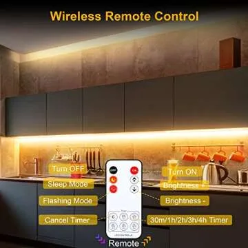 LAFULIT Under Cabinet Lighting Kit - 8 PCS, 2700K Warm White Flexible LED Strip Lights with Remote and Power Adapter for Kitchen Cabinets, Shelf, Desk, Counter - 13ft