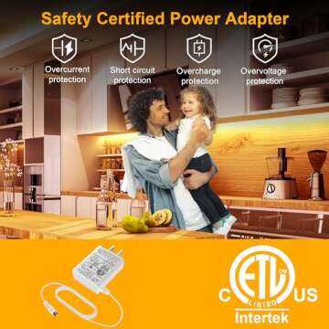 LAFULIT Under Cabinet Lighting Kit - 8 PCS, 2700K Warm White Flexible LED Strip Lights with Remote and Power Adapter for Kitchen Cabinets, Shelf, Desk, Counter - 13ft