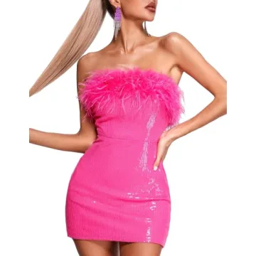 Mini Feather Dress Stunning Bandage Dress for Parties and Homecoming
