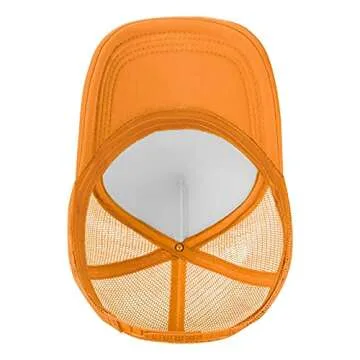 GooEyy Funny Trucker Hat for Adult, Adjustable Washable Baseball Cap, Fishing Hats Funny Gifts for Men and Women Orange One Size