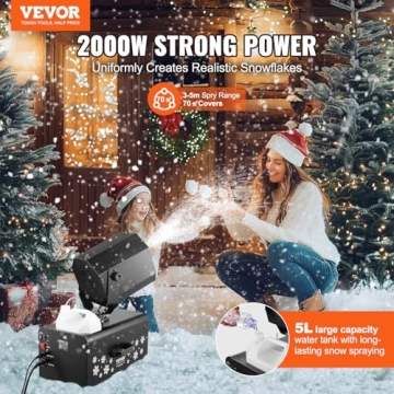 VEVOR Snow Machine - 2000W for Parties and Events