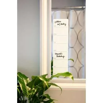 Three by Three Seattle 3.5 x 14 Inch Frameless Peel and Stick Dry Erase Weekly Planner for Office, Home, or School Décor (White)