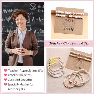 Teacher Gift New Teachers Bracelet for Women Teacher Appreciation Bracelets for Birthday First Day o...