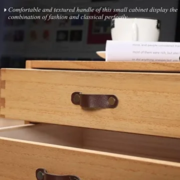 DDYURI Wooden Desk Organizer 2-Drawer Stylish Storage Solution