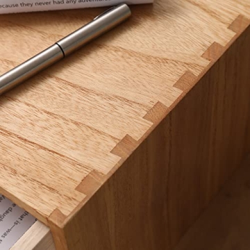 DDYURI Wooden Desk Organizer 2-Drawer Stylish Storage Solution