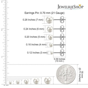 Hypoallergenic Pearl Earrings Set 5 Pairs for Women