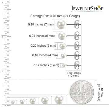 Hypoallergenic Pearl Earrings Set 5 Pairs for Women