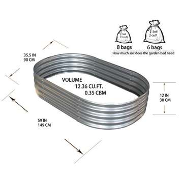 7 ft. x 3 ft. Raised Garden Bed Metal Elevated Planter for Vegetable Flower Herb, Silver