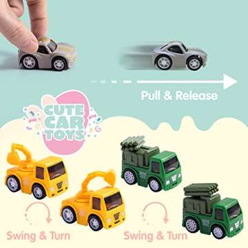 JOYIN 12 Packs Pre-Filled Easter Eggs with Cars for Boys, Basket Stuffers Easter Egg Hunt, Goodie Bag Fillers Classroom Prize and Party Favors for Kids