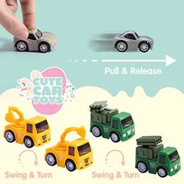 JOYIN Pre-Filled Easter Eggs with Toy Cars for Kids