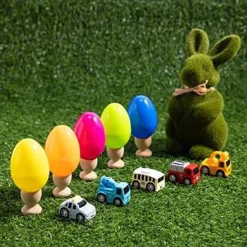 JOYIN Pre-Filled Easter Eggs with Toy Cars for Kids
