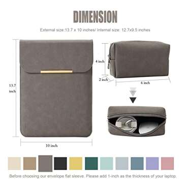 KALIDI 13.3-14 inch Laptop Sleeve Case Faux Suede Leather for 13.3 13.5 13.6 14 inches MacBook Air P...
