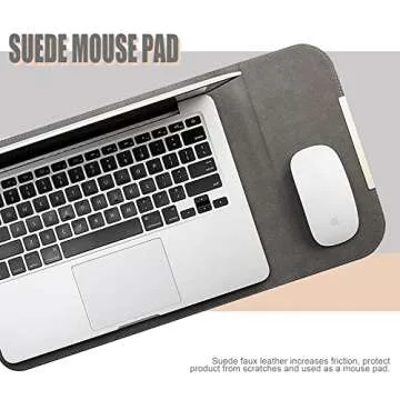 KALIDI 13.3-14 inch Laptop Sleeve Case Faux Suede Leather for 13.3 13.5 13.6 14 inches MacBook Air Pro Retina 13"-14" Surface Pro with Pouch