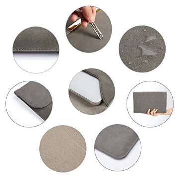 KALIDI 13.3-14 inch Laptop Sleeve Case Faux Suede Leather for 13.3 13.5 13.6 14 inches MacBook Air Pro Retina 13"-14" Surface Pro with Pouch