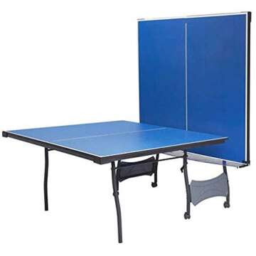 MD Sports Table Tennis Set, Regulation Ping Pong Table with Net, Paddles and Balls (8 Pieces) - Blue...