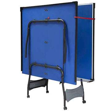 MD Sports Table Tennis Set, Regulation Ping Pong Table with Net, Paddles and Balls (8 Pieces) - Blue and White