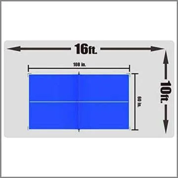 MD Sports Table Tennis Set, Regulation Ping Pong Table with Net, Paddles and Balls (8 Pieces) - Blue and White