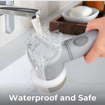 Small Electric Cleaning Brush - Handheld Power Scrubber - Mini Portable Electric Spin Scrubber with 8 Replaceable Heads for Bathrooms, Kitchens, Grills, and Stoves