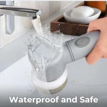 Small Electric Cleaning Brush - Handheld Power Scrubber - Mini Portable Electric Spin Scrubber with 8 Replaceable Heads for Bathrooms, Kitchens, Grills, and Stoves