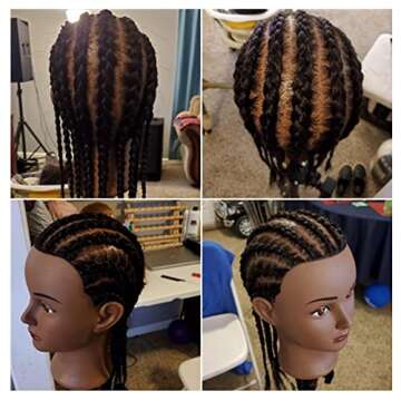 Hairginkgo Mannequin Head - 100% Real Hair Manikin for Hairdresser Training and Styling Practice - With Clamp Stand (1711B0216)