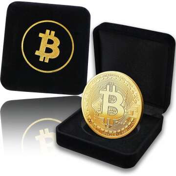 innoGadgets Gold-Plated Physical Bitcoin Medal in Noble Giftbox