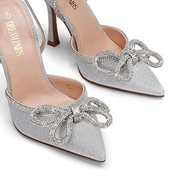 DREAM PAIRS Women's High Heels Destiny Closed Toe Strappy Heels Sexy Rhinestone Ankle Strap Pumps Wedding Bridal Party Dress Shoes Destiny,Size 9.5,Silver,SDPU2208W