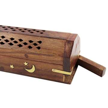 Sheesham Wood Incense Holder Set - Handmade Aromatherapy Gift