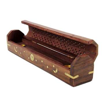 Sheesham Wood Incense Holder Set - Handmade Aromatherapy Gift