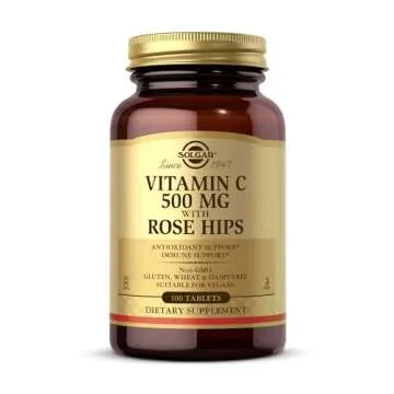 Solgar Vitamin C 500 mg with Rose Hips - 100 Tablets - Antioxidant & Immune Support - Non-GMO, Vegan...