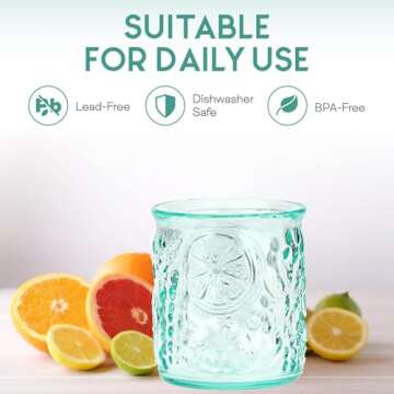 Amici Home Frutta DOF Glass Set | Eco-friendly Italian Design | 12 Oz