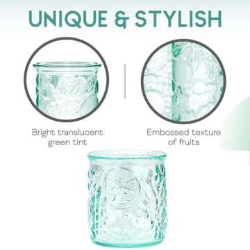 Amici Home Frutta DOF Glass Set | Eco-friendly Italian Design | 12 Oz