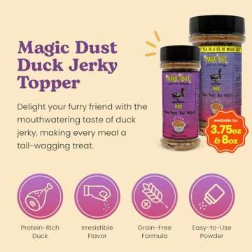 Wild Meadow Farms - Magic Dust Duck Jerky Topper, Single Protein Pet Food Topper for Dogs & Cats, En...