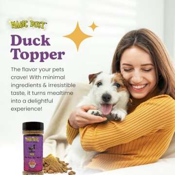 Wild Meadow Farms - Magic Dust Duck Jerky Topper, Single Protein Pet Food Topper for Dogs & Cats, Enhance Flavor & Elevate Mealtime Excitement for Picky Eaters - 3.5 Ounce Bottle in Duck Flavor