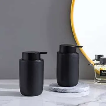 Stylish Black Ceramic Soap Dispenser - Refillable & Sustainable for Home