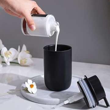 Modern Black Ceramic Soap Dispenser for Home Decor