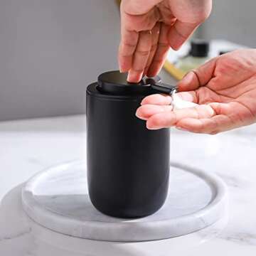 Modern Black Ceramic Soap Dispenser for Home Decor